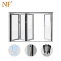 Laminated flush glass accordion shower door